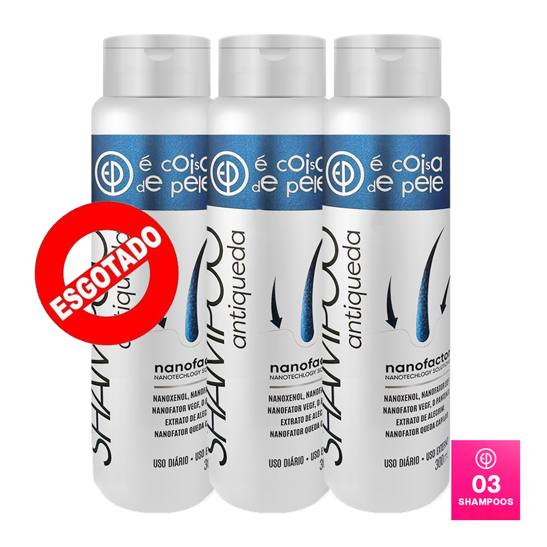 Kit 03 Shampoo Antiqueda - É Coisa de Pele | Combate Intensivo Contra a Queda Capilar