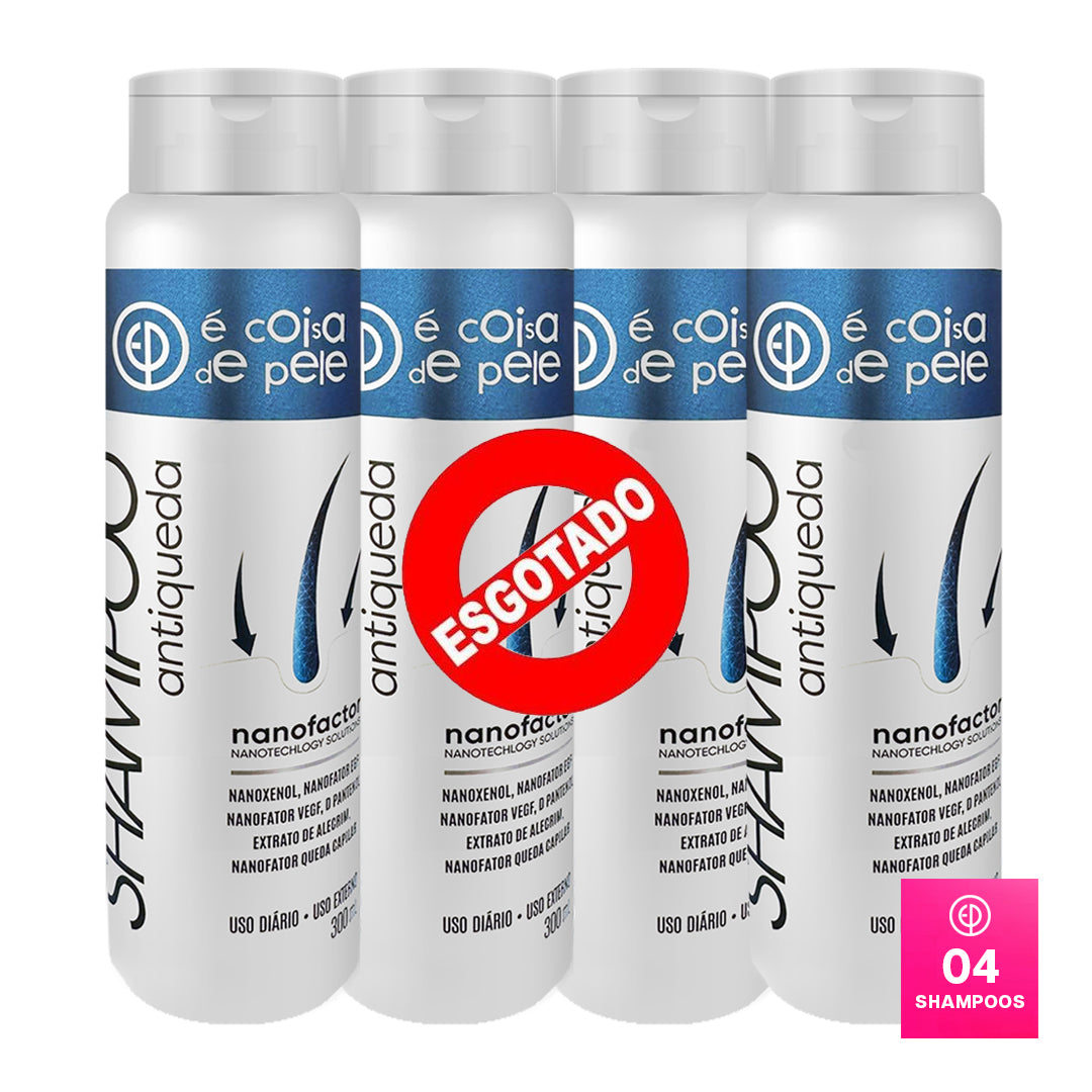 Kit 04 Shampoo Antiqueda - É Coisa de Pele | Tratamento Completo para Controle da Queda Capilar